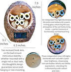 Garden Owl Family Tree Hugger Statue Solar Powered Outdoor Wall Mounted Figurine Light Resin Sculpture Home Decoration Housewarming Ornament Unique Gift