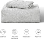Love's cabin Twin Quilt Bedding Set Light Grey Bedspreads - Soft Bed Summer Lightweight Bedspread Comforter - Coin Pattern Bedding Coverlet for All Season - 2 Pieces (1 Quilt, 1 Pillow Sham)