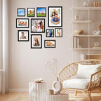 FIXSMITH 3.5x5 Picture Frame Set of 2, 3.5x5 Photo Frames with HD Plexiglass for Wall Hanging or Tabletop Display, Black