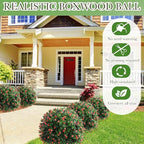 Yunlly Set of 2 Artificial Boxwood Topiary Ball Tree Fake Bushes Shrubs Outdoor Faux Plant with Ground Spike Flowers UV Resistance Greenery for Front Porch Garden Patio Indoor(Red,27x18inch)