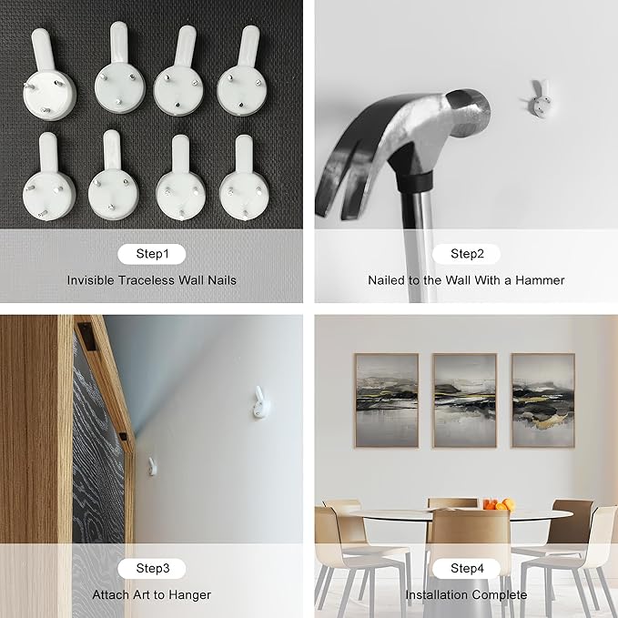 Modern Abstract Framed Canvas Wall Art Set, Neutral Minimalist Wall Decor, Modern Abstract Wall Painting, Minimalist Artworks for Living Room, Bedroom, Dining Room, Office - 16"x24"x3