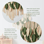Macrame Wall Hanging Boho Wall Tapestry Handmade Woven Leaf Wall Decor Crochet Wall Art for Home Office Apartment(39.4" W x 31.5" L)