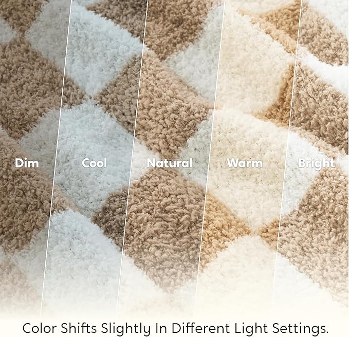 Joiedomi Throw Blanket for Couch Bed, Checkered Knitted Blankets Gifts for Women Mom Girls, Cozy Cute Soft Throw Home Room Decor Aesthetic for Women Mothers Birthday Gifts 50x70 Inches