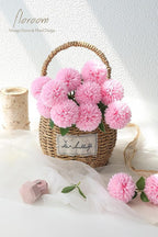 Floroom 12pcs Pink Faux Silk Mums Artificial Flowers Bulk Fake Chrysanthemums with Stems for DIY Wedding Table Centerpieces Floral Arrangements Vase Fillers Home Decorations