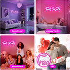 Kavaas Treat Yourself Neon Sign 16.5" x 5.7", Pink LED Light Up Signs for Wall Decor | Treat Yo Self Neon Sign for Girls Bedroom, Bar, Office, Dorms