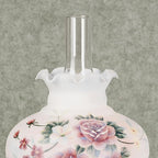 Touch of Class Beatrice Hurricane Rose Table Lamp Pink - Victorian Style - Crystal Beads, Glass - Floral Aesthetic, Roses - Electric - Vintage Antique Parlor Lamps for Home Desk, Bedroom