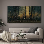 SIGNWIN 36"x72" Extra Large Framed Wall Art Magical Firefly Forest at Twilight, Enchanted Nature Scene for Home Living Room Bedroom Decor (Frame Assembly Required)