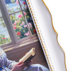 8x10 Vintage Picture Frame with Embossed Flower Design, White Ornate Frame for 8x10 or 5x7 Pictures with White Mat, Hand-Crafted Resin Antique Frames for Tabletop & Wall Hanging, Home Decor (White)