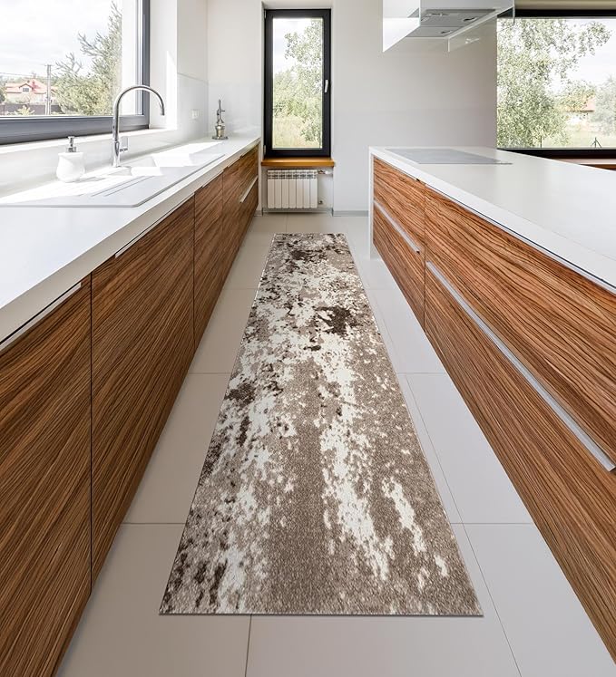 Keen Home Design Area Rugs - 2x20 Non-Shedding, Abstract Rugs for Kitchen, Living Room, Bedroom, Dining Room, Entryway - Size: 2'8" x 20', Multi