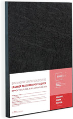 Binditek 20 Pack 16 Mil Leather-Textured Heavyduty Polycovers, 11 x 17" Tabloid Size, Binding Presentation Covers for Business Reports and Proposals, Black, Office Supplies