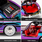 1/24 300SL Diecast Car Model Toy, Collectible 300SL Vintage Car with Sound and Light, Zinc Alloy Pull Back Toy Vehicle for Adult Boys Girls (Purple)