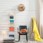 Plumeet Extra Large Wall Clock, 16'' Frameless Wooden Wall Clocks with Silent Quartz Movement, Rustic Country Village Walnut Clocks Decorative for Kitchen Bedroom Living Room, Brown