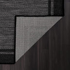 CAMILSON Indoor Outdoor Rug, 6x9 Bordered Dark Grey Black Modern Area Rugs for Indoor and Outdoor Patios, Kitchen and Hallway Mats, Washable Porch Deck Outside Carpet (Bordered Black, 6 x 9)