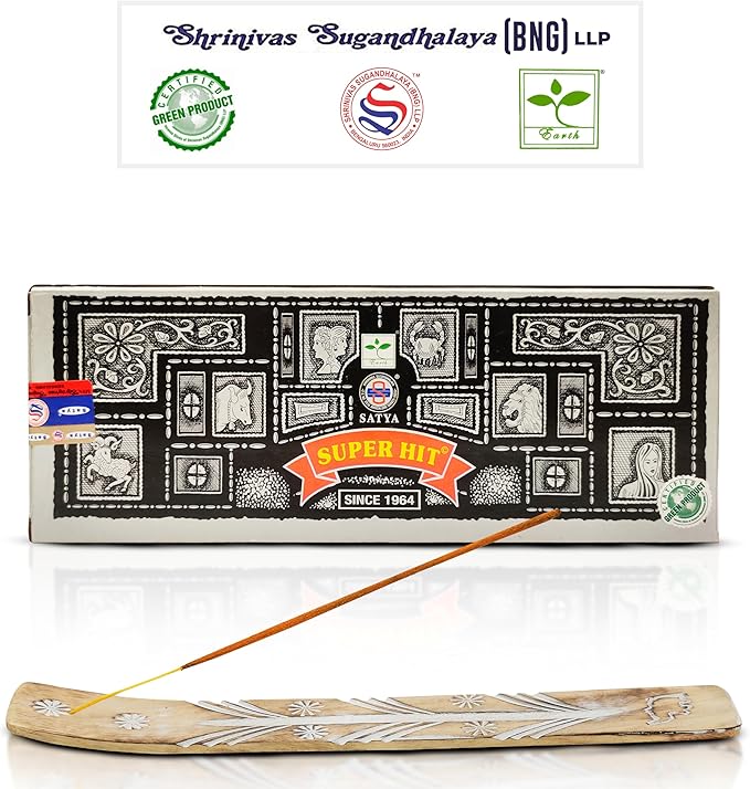 Satya Super Hit Sticks 250g Pack – Satya BNG (Bangalore) with Raajsee Holder Bundle | Natural Nag Champa Aromatic Sticks