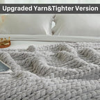 Esterra Chunky Knit Throw Blanket Newly Upgraded Heavy Tighter Version, Handmade Chenille Throw Super Soft, Thick Yarn Cable Knit Crochet Throw Blanket for Couch Bed Sofa (50"x60" Light Grey)