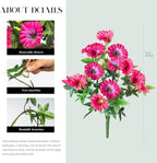 4 Pcs UV Resistant Artificial Petunias Fake Flowers Artificial Flowers for Outdoors Silk Flowers Fake Hanging Basket Plants Suitable for Outdoor Porch Decoration patio Decor 13.3In (Rose red)