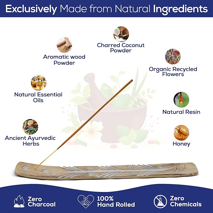 Satya Nagchampa Incense Sticks 250 gmx 2 Pack (500 GMS), Satya BNG (Bangalore) Insenses with Raajsee Incense Holder Bundle, Satya Nagchampa Natural Incense