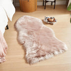 AMTOVO Faux Fur Rug, Pink Area Rug, Fluffy Sheepskin Rug, Fuzzy Ultra Soft 2 x 4 ft Shag Rugs for Bedroom Sofa Throw Cushion Room Decor, Sheepskin