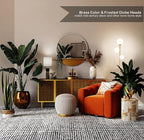 Fiqevs 3 Globe Mid Century Modern Floor Lamp for Living Room, Gold Standing Lamp with Frosted Glass Shade and 3x2700K Warm LED Bulbs, Vintage Retro Tall Lamps for Bedrooms, Office - Antique Brass