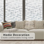 Finnez Frosted Window Film Non-Adhesive, Frosting Privacy Film for Glass Windows, Self Static-Cling Decorative Window Cling for Home Office UV Protection Cross Pattern, 35.4 x 157.4 inches