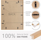 18x24 Poster Frame Set of 4 Natural Solid Oak Photo Frames with 16x20 Removable Mat Wall Hanging Large Handcrafted Frame with HD Plexiglass Wall and Tabletop Display Large Picture Frame