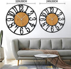 LEIKE Large Wall Clocks,Silent,Non Ticking,Battery Operated Rustic Round Modern Big Wood Wall Clock for Living Room, Bedroom,Kitchen,Farmhouse,Office,Home Decor