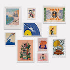 Maximalist Wall Decor, 10 pcs of Framed Wall Art Prints for Quirky Home Decor, Colorful Room Decor for Eclectic Home Decor, Dorm Room Wall Decor