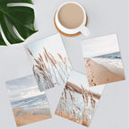 SIGNWIN Poster Bathroom Decor 8"x10"x 4, Wall Art Room Decor Multicolor for Living Room, Bedroom, Office White Beach Grass Cloudy Ocean Sea Wave Horizon Nature Wilderness Realism Landscape