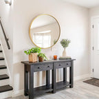 Fabuday Round Gold Mirror for Wall - 20 Inch Circle Mirror for Bathroom, Living Room Decor, Metal Golden Framed Small Circular Mirror