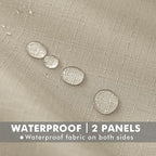 HolidayIdeas Linen Outdoor Curtains for Patio Waterproof-4 Panels Cream Outside Gazebo Curtains 54"x95"-Indoor/Outdoor Curtains Weighted Weatherproof, Privacy for Pergola, Porch, Cabana, Livingroom