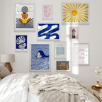 Maximalist Home Decor White Framed Wall Art, 10 pcs of Eclectic Wall Prints for Teen Girls Bedroom Decor, Maximalist Gallery Wall Art for Dorm Room