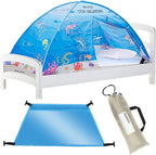 Water World Twin Bed Tent for Kids Indoor Fort - Magical Dream Tents for Boys Pop Up Toddler Bed Canopy for Girls Bunk Bed Tent for Top Bunk - Sensory Sleep Pod for Kids Educational