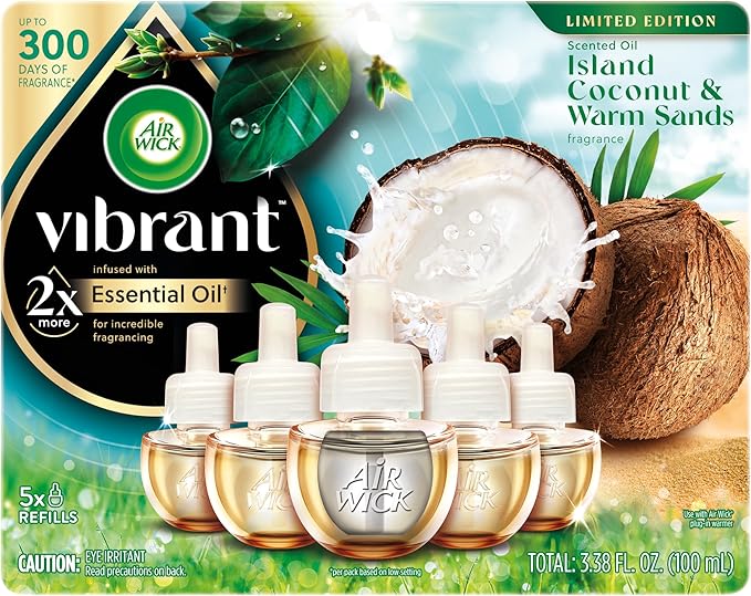 AIR WICK Scented Oil - Vibrant Refill Island Coconut & Warm Sands 5 ct.