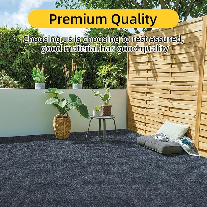 Marine Carpet,5 FT x 25 FT Dark Gray Indoor Outdoor Carpet 0.2" Thick Boat Carpet with Water-Proof TPE Backing, Non-Slide Outdoor Marine Carpet Roll for Home, Patio, Porch, Deck