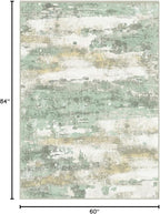Area Rugs 5x7 for Living Room Bedroom, Modern Abstract Machine Washable Large Light Green Rug Soft Rug, Low Pile Floor Carpet with Non Slip Backing for Dining Room