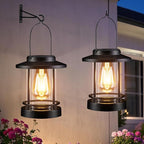 Hanging Solar Lanterns Outdoor Waterproof – 2 Pack Decorative Solar Lights for Outside, Patio, Porch, Yard, Balcony, Table – Hanging Outdoor Lantern Garden Gifts for Women,Mom