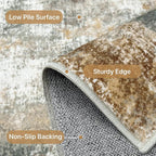 Runner Rug for Hallway Kitchen, 2'6"x6' Machine Washable Runners Rug for Entryway, Soft Modern Abstract Throw Rugs, Low Pile Floor Cover with Non Slip Backing, Orange Green