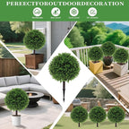 BAIJIALI Artificial Trees,2 Set of 16'' UV Resistant Fake Evergreen Shrubs Bushes Plants (Eucalyptus, 2 Packs)