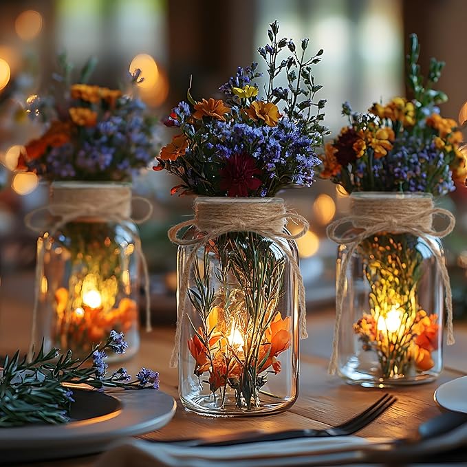 Vintage Glass Vases for Flowers, Set of 12 Clear Vases for Farmhouse Wedding Centerpiece Cylinder Bottle for Reception Table Decoration Home Decor Floral Arrangements