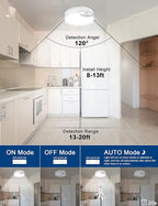 Motion Sensor Ceiling Light Battery Operated, Wireless LED Wall Lighting Fixture with Remote, Dimmable, Timer, Daylight for Closet, Bathroom, Shower, Garage, Pantry, Stairs