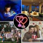 BRIGHTDECK 2 Pack Heart Neon Signs, LED Pink Lights Battery Operated or USB Powered Decoration Lamp, Neon Lights Heart Decor for Valentine's Day Gifts, Wedding, Party, Pink Room Decor