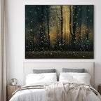 SIGNWIN 36"x46" Extra Large Framed Wall Art Magical Firefly Forest at Twilight, Enchanted Nature Scene for Home Living Room Bedroom Decor (Frame Assembly Required)