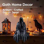 5.1 Inch Resin Tabletop Gothic Decor Sitting Statue, Resin Statue Gothic Decor, Fits On Sturdy Shelf and Has A Cool Mystic Look(2PCS)