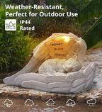 Pet Cat Solar Garden Memorial Statue – Outdoor Resin Angel Kitty with Solar Light, Guardian Angel Kitten Memorial Gift for Patio, Lawn, Yard, or Garden Decor