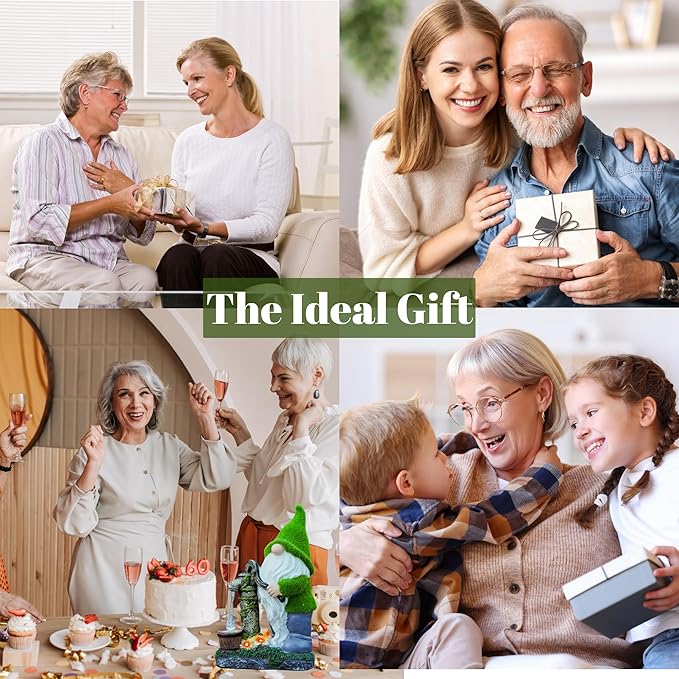 Peace Gnome Decorations for Yard/Lawn – Weatherproof Garden Statue – Fun Spring Summer Charming Gnomes Gifts for Women (Blue Peace Gnome)