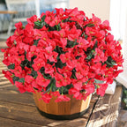Ivydale Artificial Bougainvillea Flowers for Outdoors Decoration, 4 Bundles Fake Flower UV Resistant Realistic Silk Flowers for Outside, Faux Plants for Planter Patio Porch Home Decor (Red)