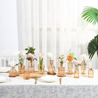 Bud Vases in Bulk 64, Amber Glass Vases for Centerpieces, Small Vases for Flowers, Mini Vintage Vase, Small Flower Vase for Centerpieces, Bud Vases for Wedding Table Decor