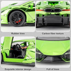 1/24 Scale Green Lambo Revuelto Diecast Car Model, Collectible Diecast Toy Car with Lights and Sounds, Pull Back Vehicles Toy for Adults Kids Birthday Gifts Decoration