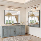 YIROMAN Bathroom Mirror for Wall 48"x40", Large Matte Black Bathroom Mirror with Metal Frame, Rectangular Vanity Mirror with Right Angles, Wall Mirror Hangs Horizontal or Vertical, Shatterproof