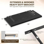 30" Floating Shelves for Wall, 12" Deep Slim Black Floating Shelves, Wall-Mounted Shelves for Bedroom, Living Room, Kitchen, Bathroom - Set of 2